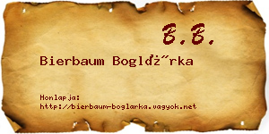 Bierbaum Boglárka névjegykártya